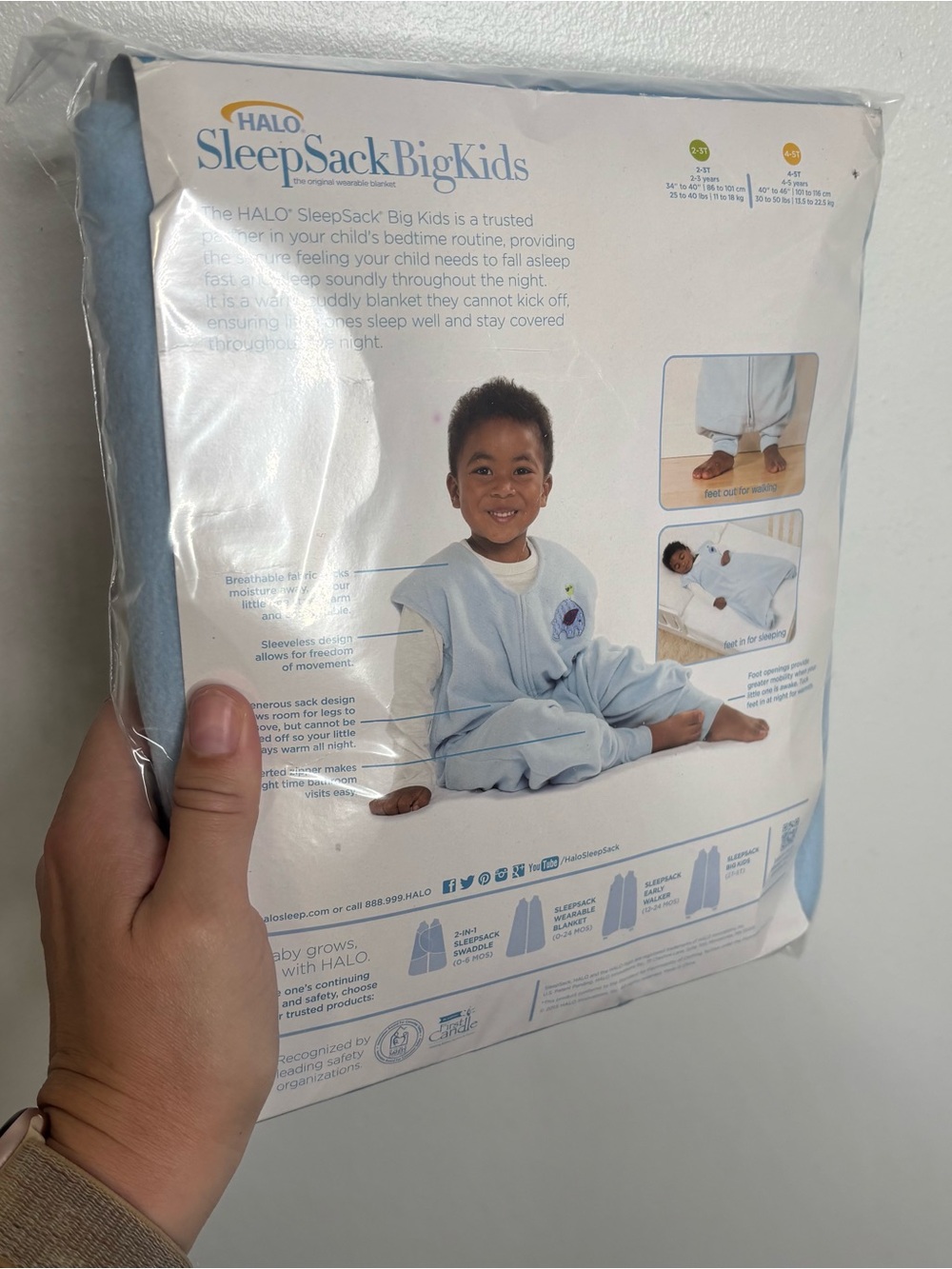 New Halo Sleep Sack Big Kids Blue 2T-3T - Picture 12 of 12